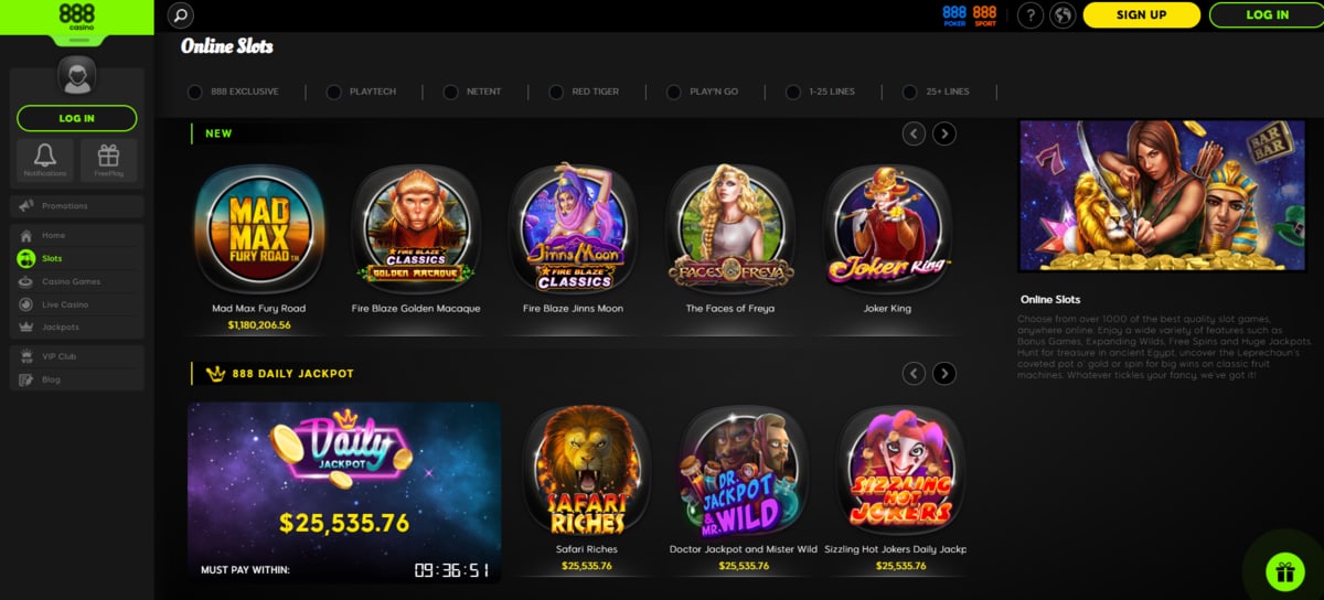 888 Casino Online Slots